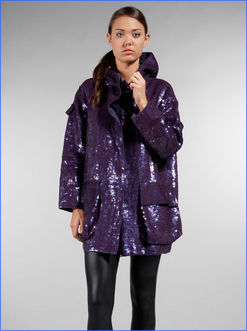Sophie Hulme Sequin Poncho in Purple