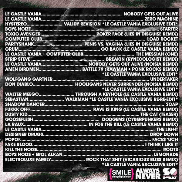 Le Castle Vania's Bulletproof Tiger Mixtape track list