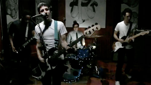 still from the music video for I Love Monsters' video for "Heart/Beat"