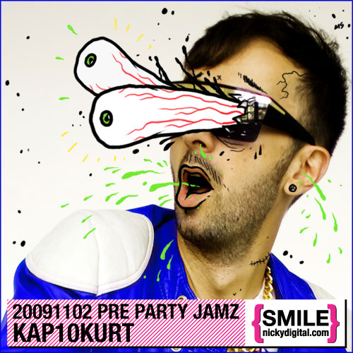 Kap10Kurt Pre Party Jamz Mix Tape - Illustration by Michael Shantz