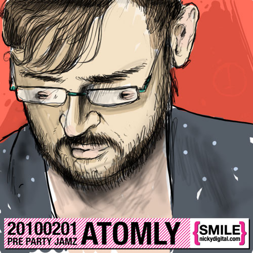 Atomly Pre Party Jamz Mix Tape - Illustration by Michael Shantz