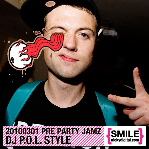 DJ P.O.L. Style Pre Party Jamz Mix Tape - Illustration by Michael Shantz