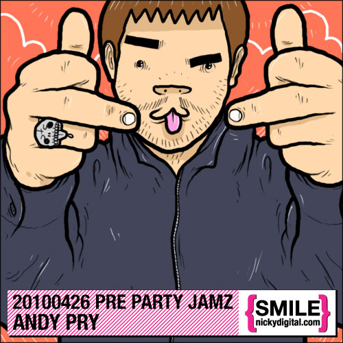 Andy Pry Pre Party Jamz Mix Tape - Illustration by Michael Shantz