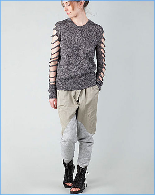 Alexander Wang Marled Slit Sleeve Pullover