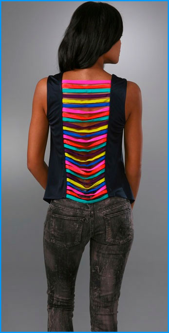 MARA HOFFMAN STRIP BLACK TUNIC