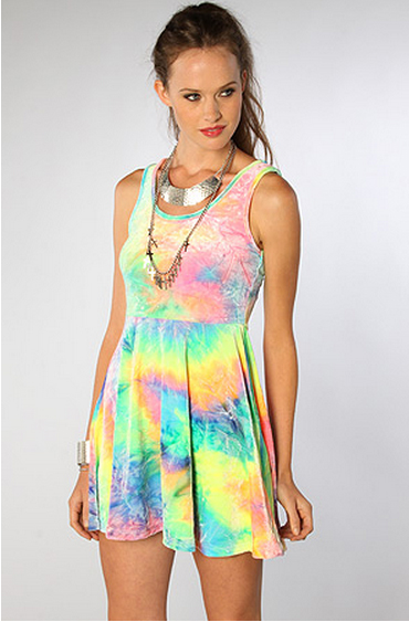 Tie dye cheap skater dress