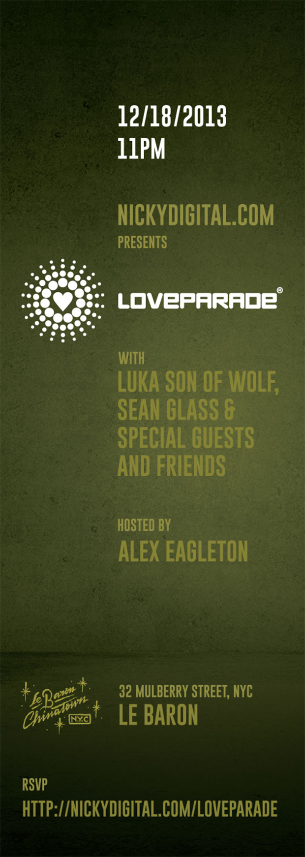PAST EVENT: Love Parade US Party at Le Baron on December 18, 2013! RSVP for FREE entry!