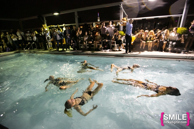 Aqualillies synchronized swim performance in BOND by Chromat