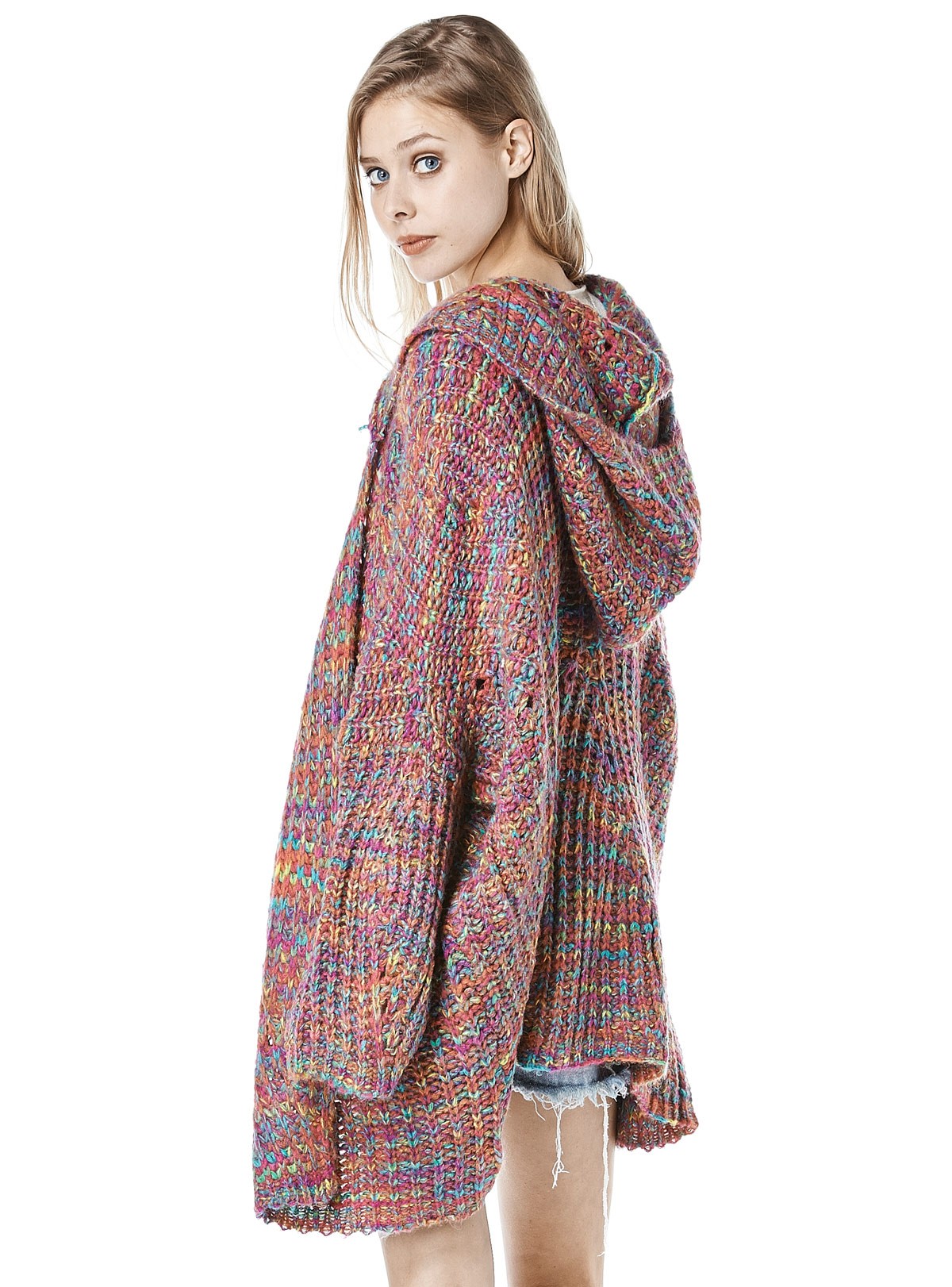 Hooded Rainbow Cardigan by UNIF Clothing