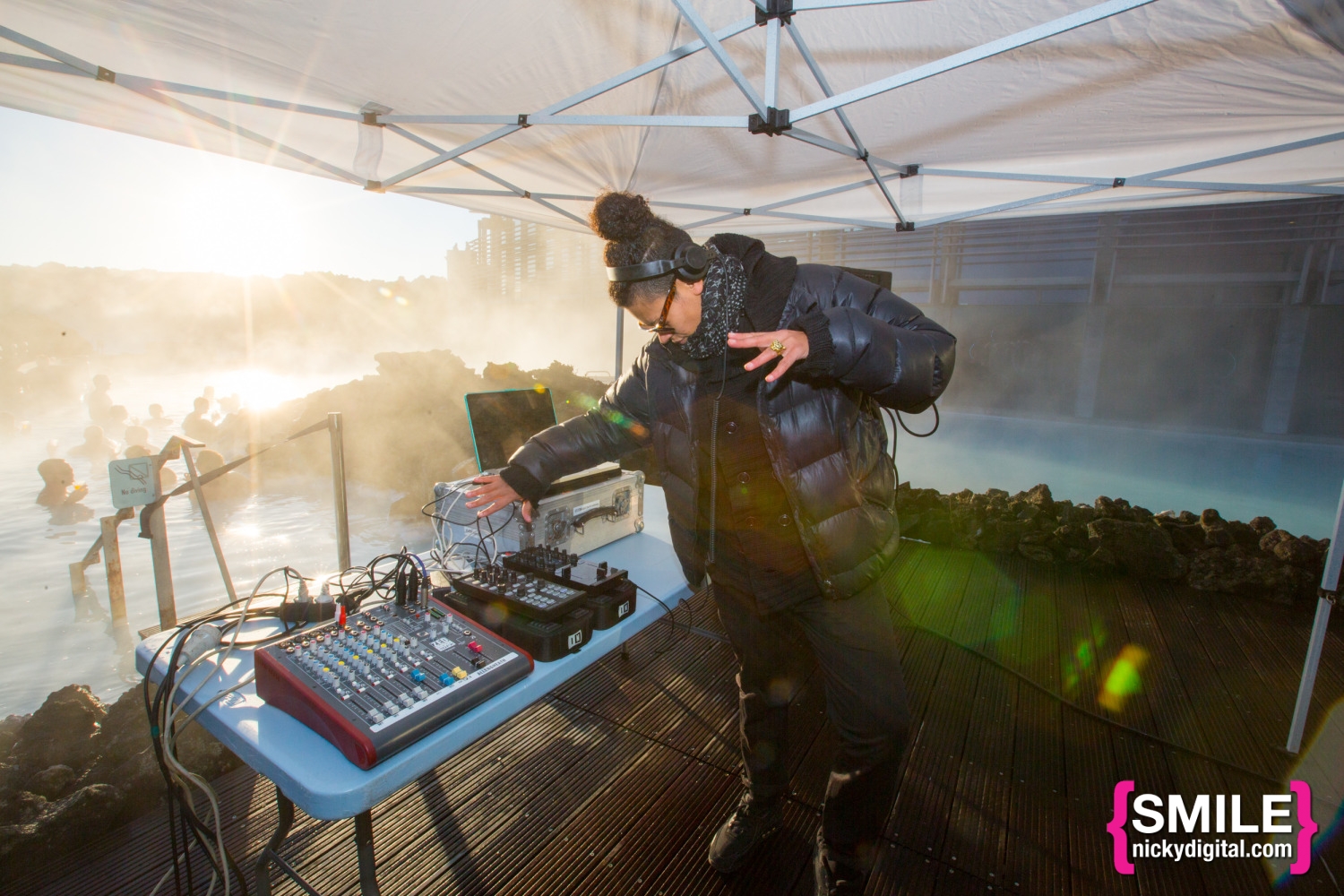 DJ Yamaho (Natalie Gunnarsdottir) performs at Iceland Airwaves Blue Lagoon Chill Party on November 8, 2014