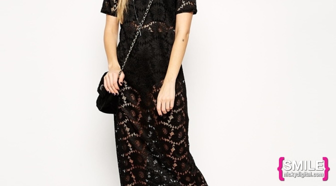STYLE: Black Lace Midi Dress by Reclaimed Vintage