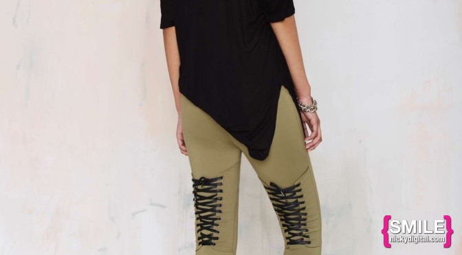 STYLE: Corset Lace Up Leggings by Nasty Gal